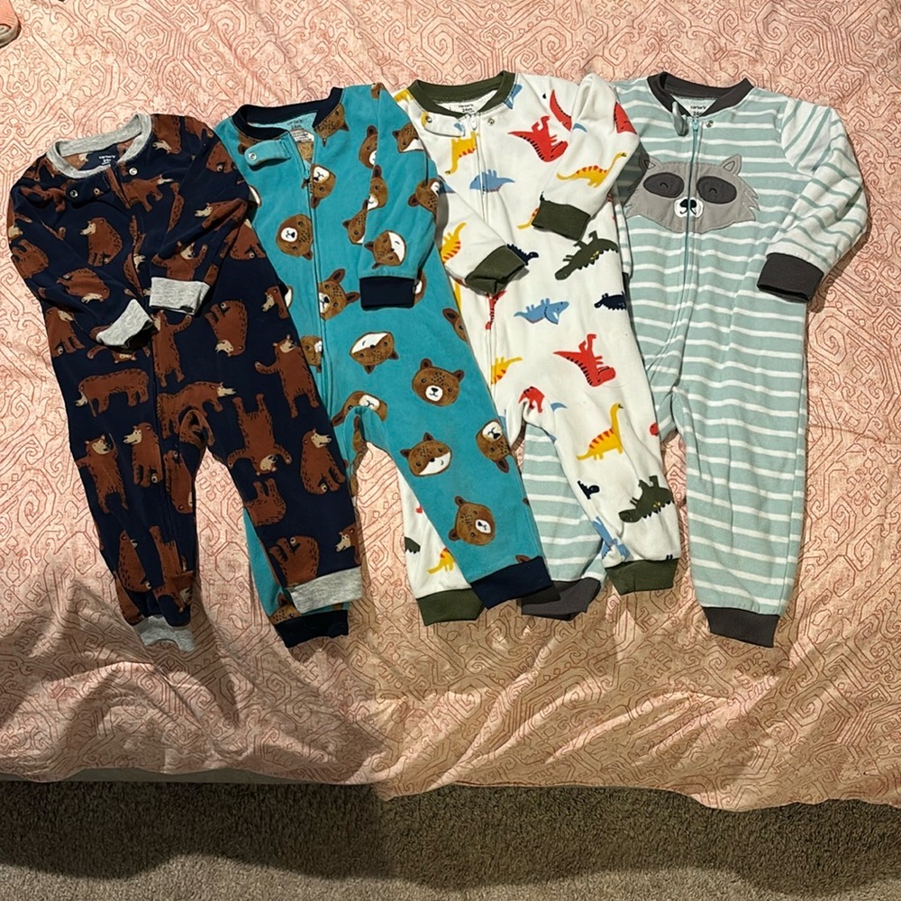 Four 24mo Footless Fleece ZipUp Sleepers by Carter’s